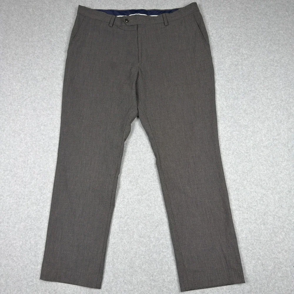 Tommy Hilfiger Mens Dress Pants 38x30 Gray Flat Front Slacks Preppy Office